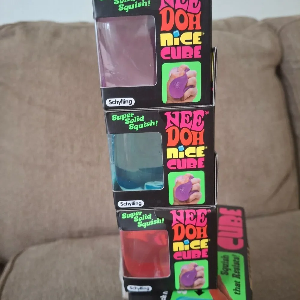 Authentic Schylling Needoh Nice Cube Lot of 3 Colors Pink Blue Purple